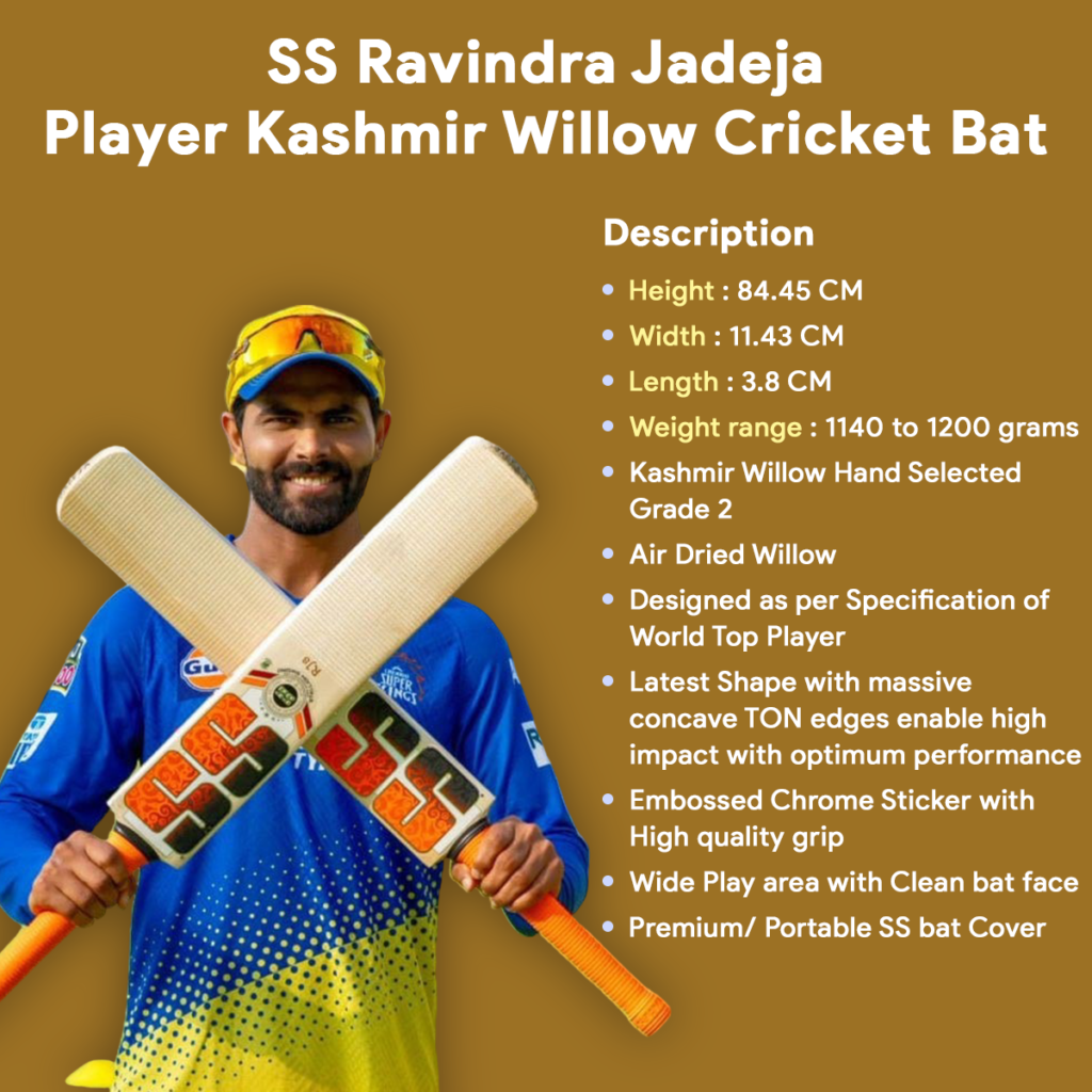 Ravindra Jadeja Bat Kashmir Willow