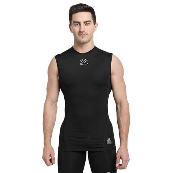 Shrey Intense Compression Sleeveless Top (Black)