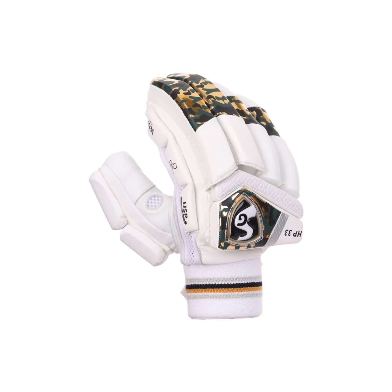 SG HP 33 White/Golden Batting Gloves- Hardik Pandya Series