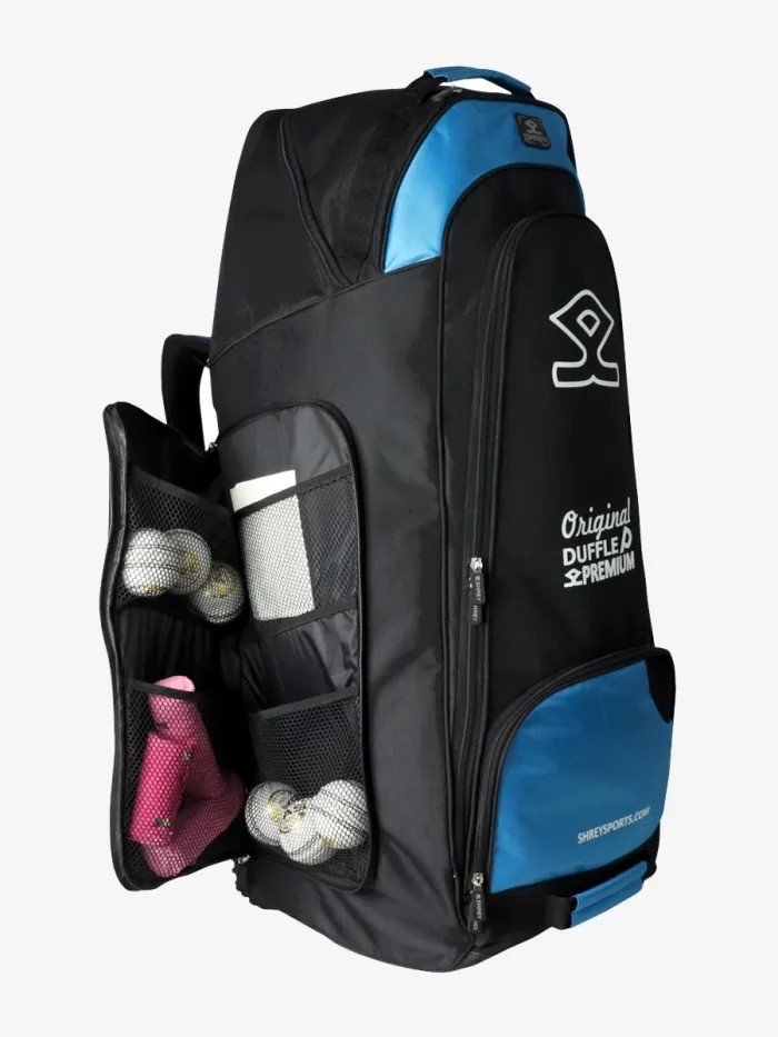Shrey Pro Premium Duffle Kit Bag (Black/Blue)