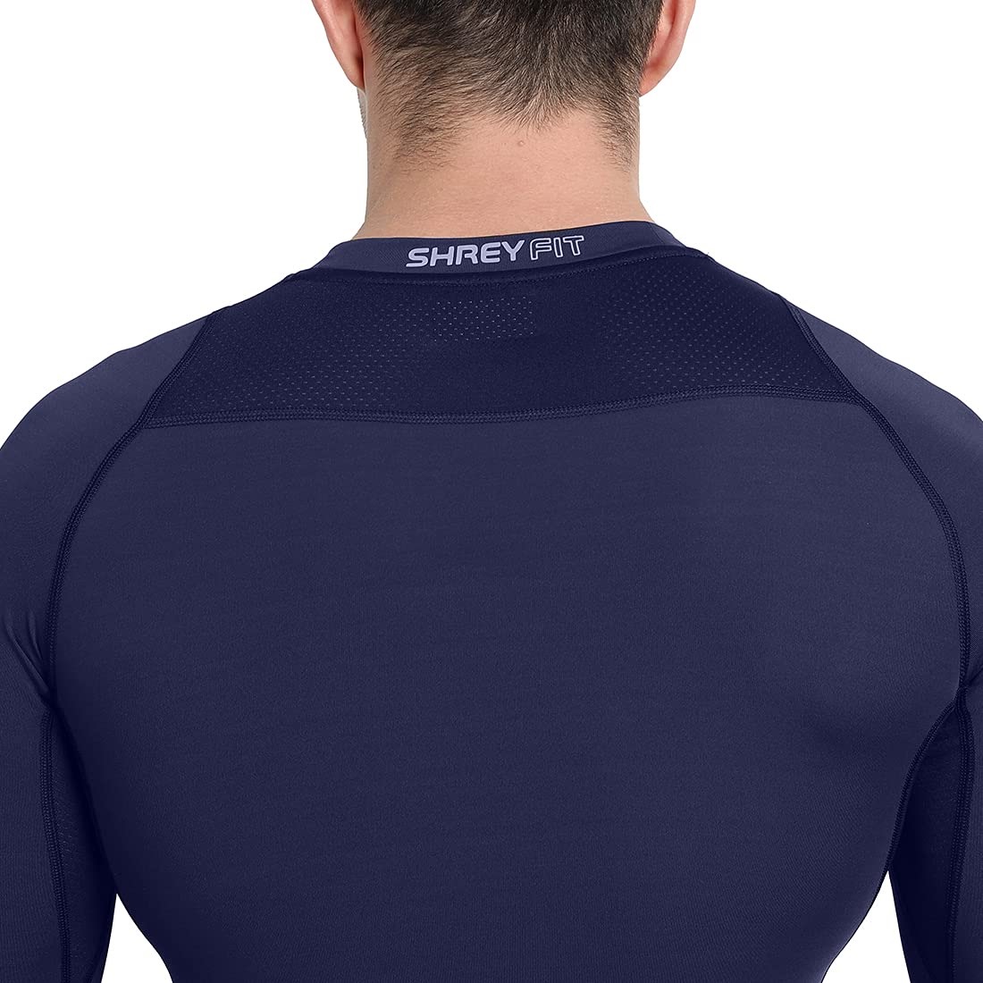 Shrey Intense Compression Long Sleeves T-Shirt (Navy Blue)