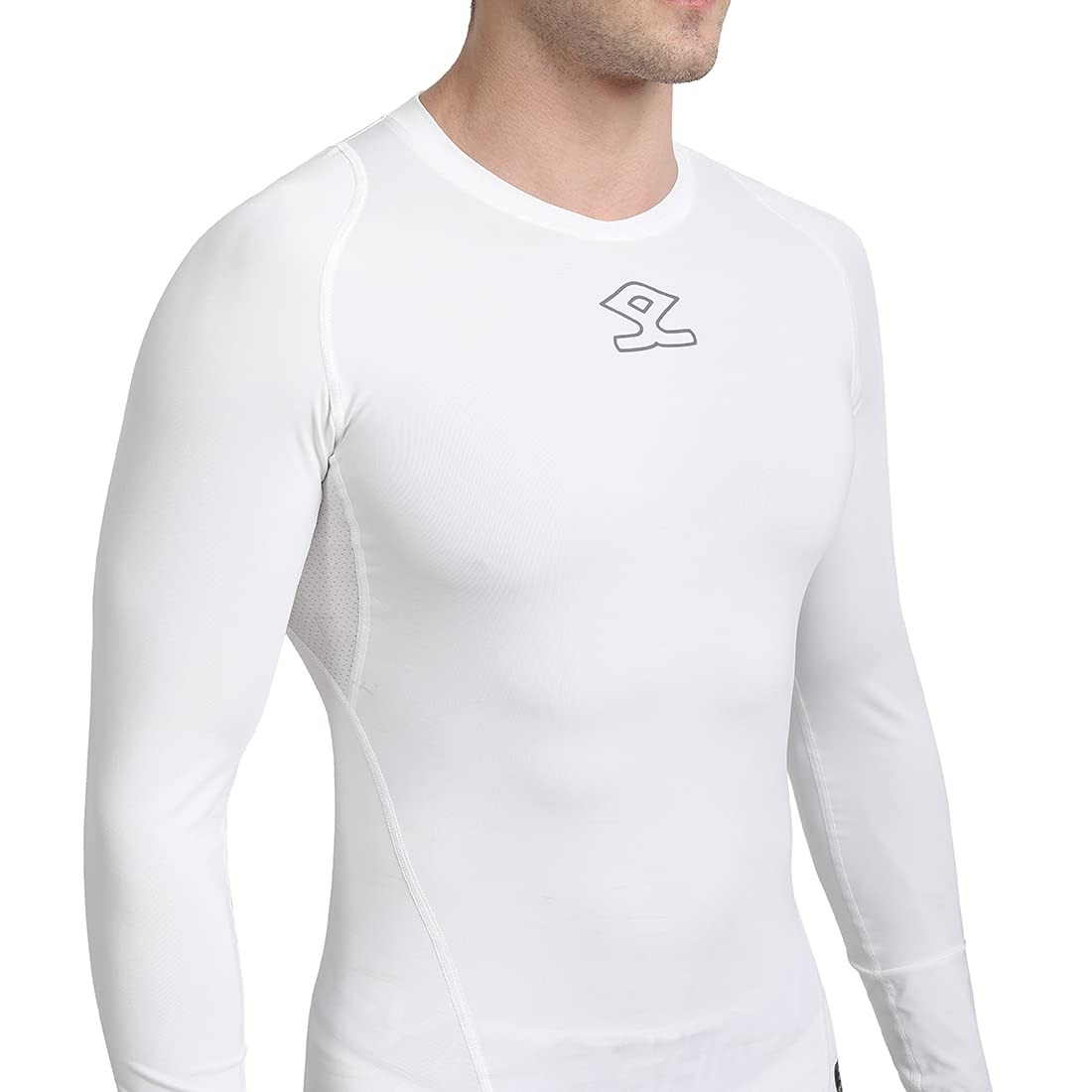 Shrey Intense Compression Long Sleeves T-Shirt (White)