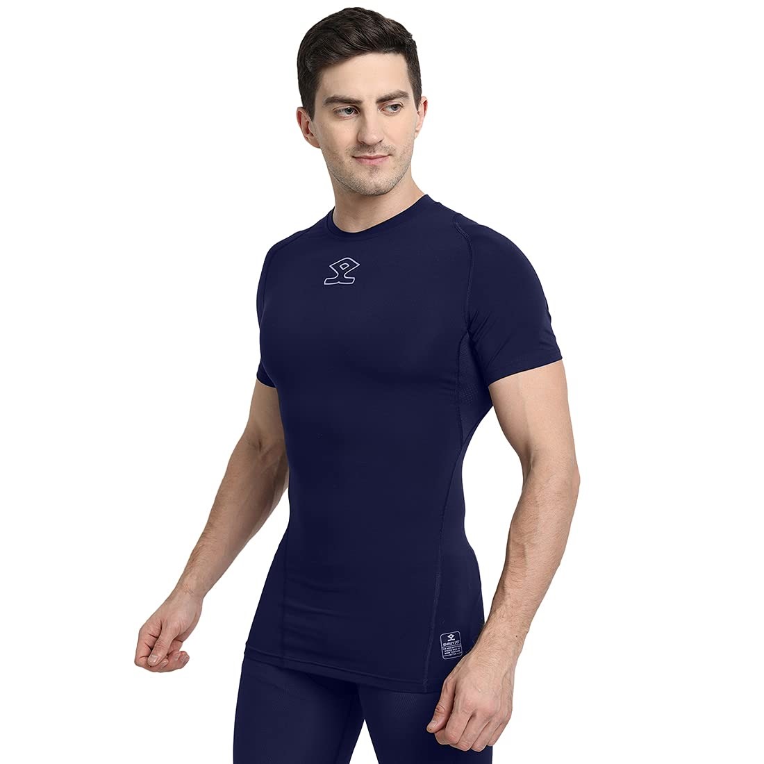 Shrey Intense Compression Half Sleeves (Navy Blue)